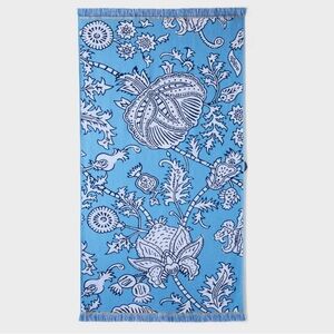 Floral Vines Oversized Beach Towel Blue - Roller Rabbit X Target NWT